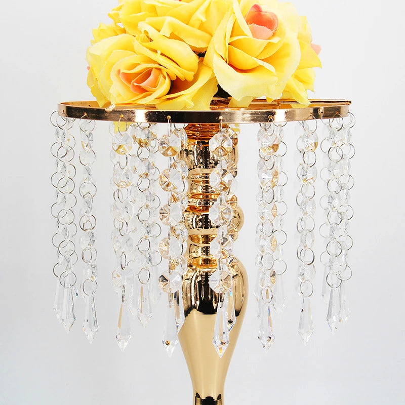 33CM Candle Holders Flowers Vase Crystal Tray  