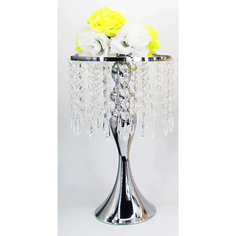 33CM Candle Holders Flowers Vase Crystal Tray  