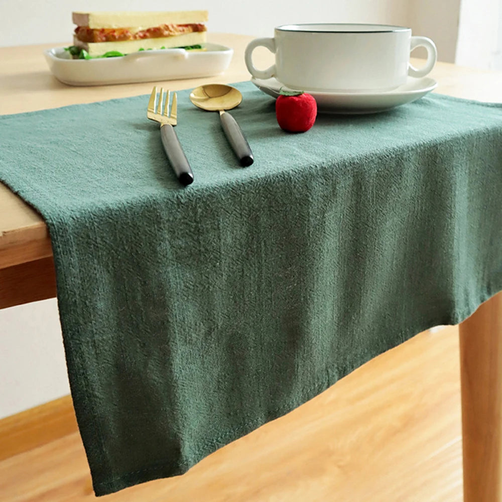 Square Napkins Cotton Linen Plain Color Cloth Kitchen  