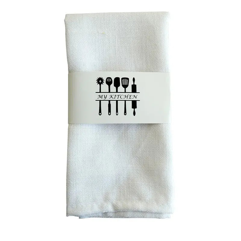 Square Napkins Cotton Linen Plain Color Cloth Kitchen  