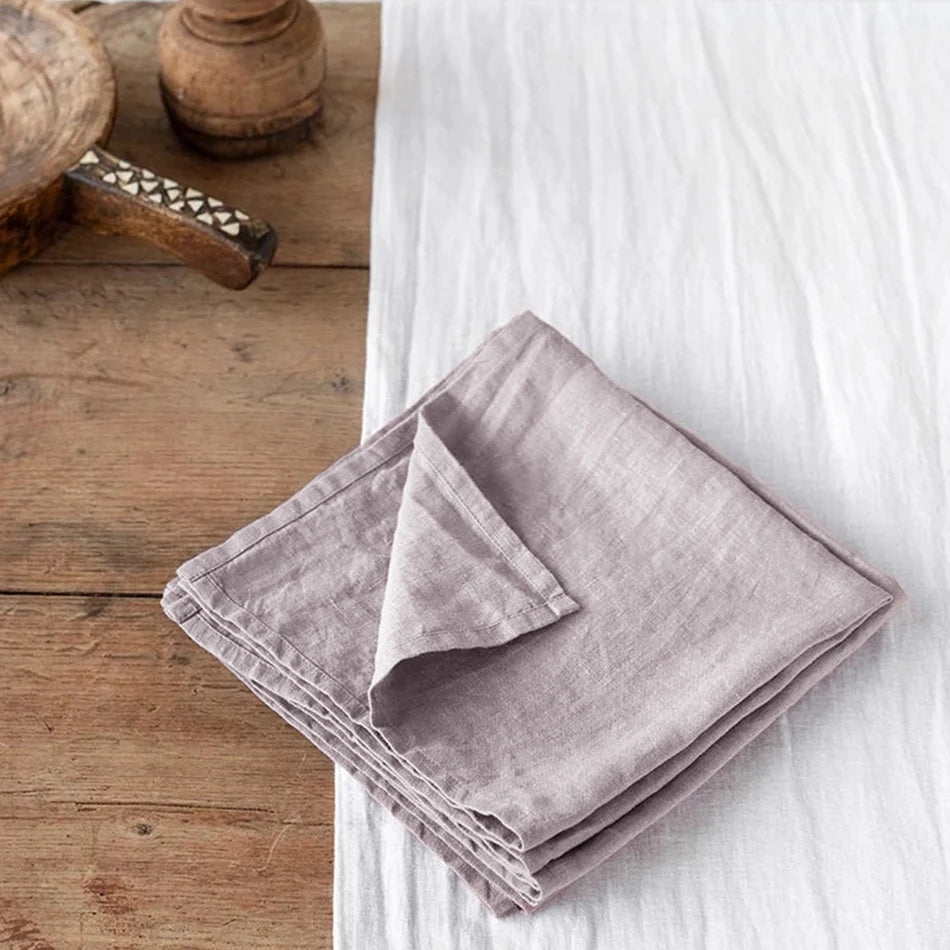 4PCS Pure Linen Napkins Cloths Soft Comfortable Fabric  