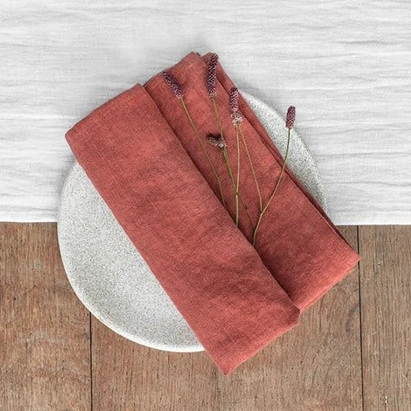 4PCS Pure Linen Napkins Cloths Soft Comfortable Fabric  