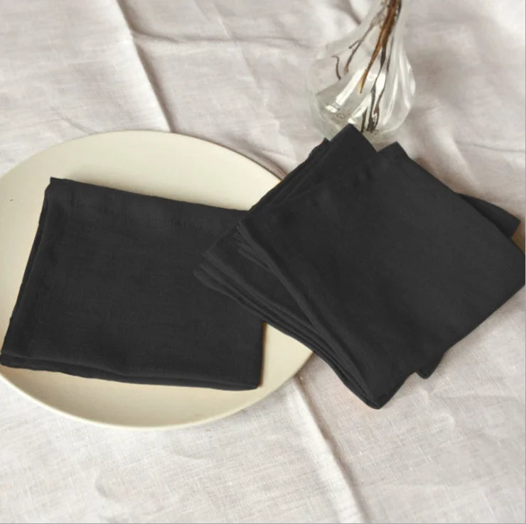 4PCS Pure Linen Napkins Cloths Soft Comfortable Fabric  