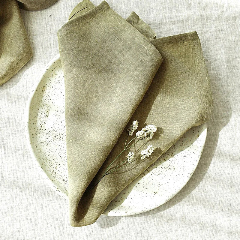 4PCS Pure Linen Napkins Cloths Soft Comfortable Fabric  