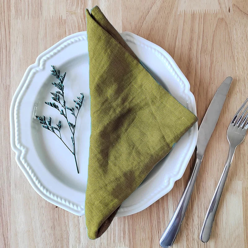 4PCS Pure Linen Napkins Cloths Soft Comfortable Fabric  