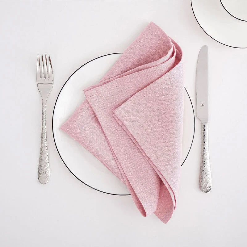 4PCS Pure Linen Napkins Cloths Soft Comfortable Fabric  