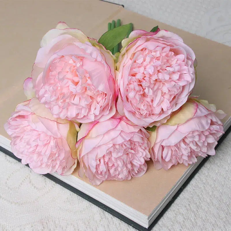 5 Big Heads 11cm Diameter Rose Pink Peony  