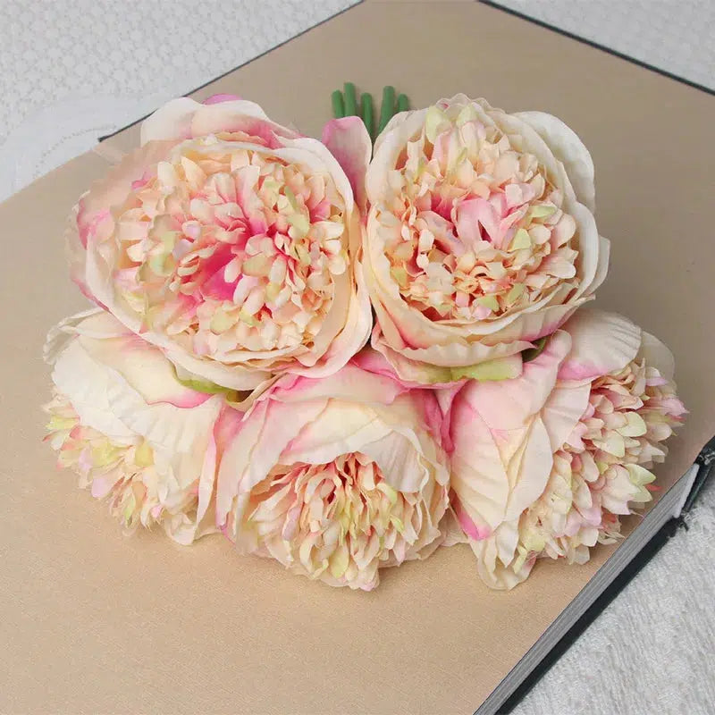 5 Big Heads 11cm Diameter Rose Pink Peony  