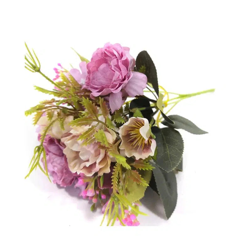 5 Forks（8 Heads）Artificial Flowers Small Peony Bouquet Wedding  