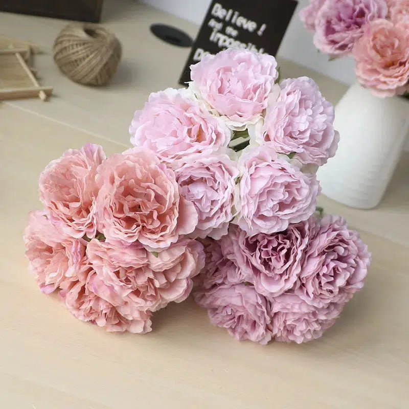 Bouquet Peony Artificial flowers Home Decor Silk Flower Peonies  