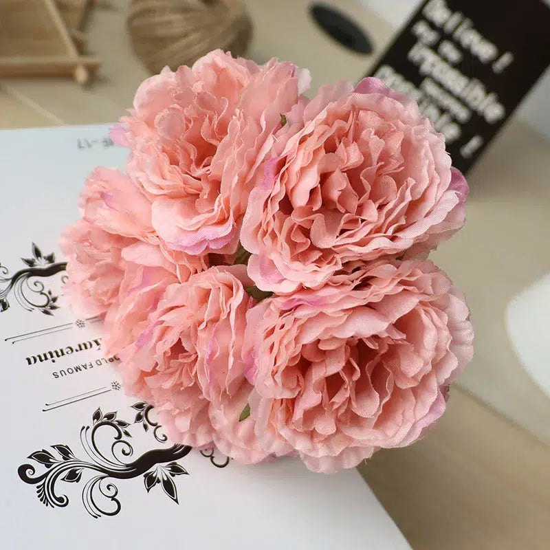 Bouquet Peony Artificial flowers Home Decor Silk Flower Peonies  