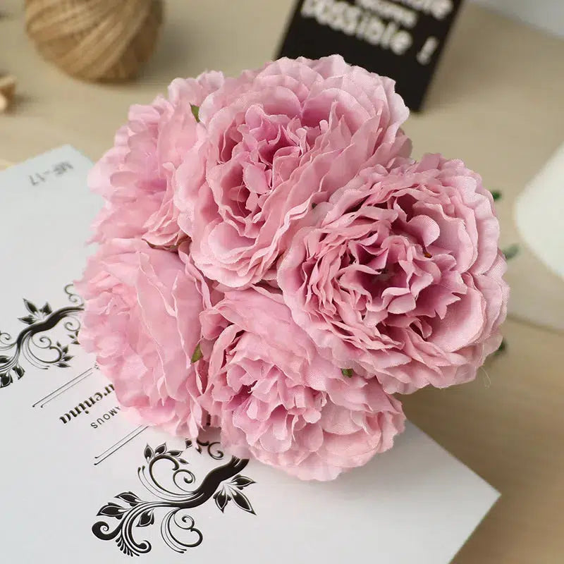 Bouquet Peony Artificial flowers Home Decor Silk Flower Peonies  