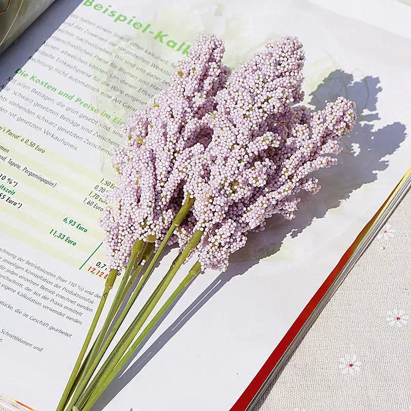 6 Pieces /Bundle PE Lavender Artificial Flower  