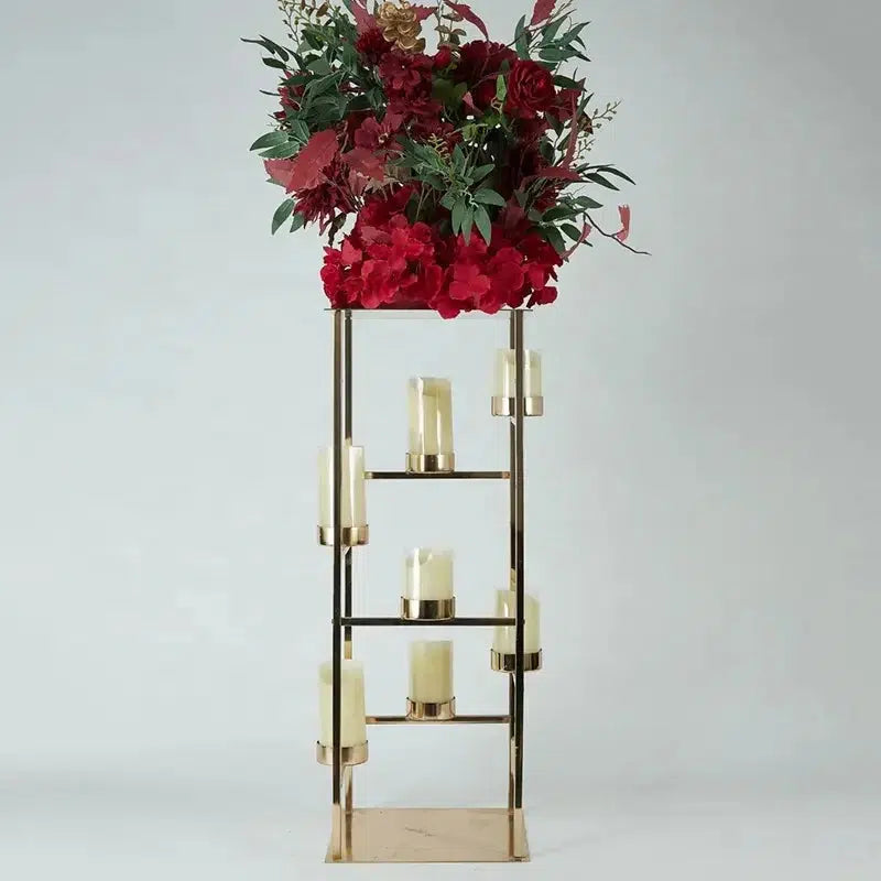 6/10 pcs Gold Centrepieces For Wedding Table Metal Frames  