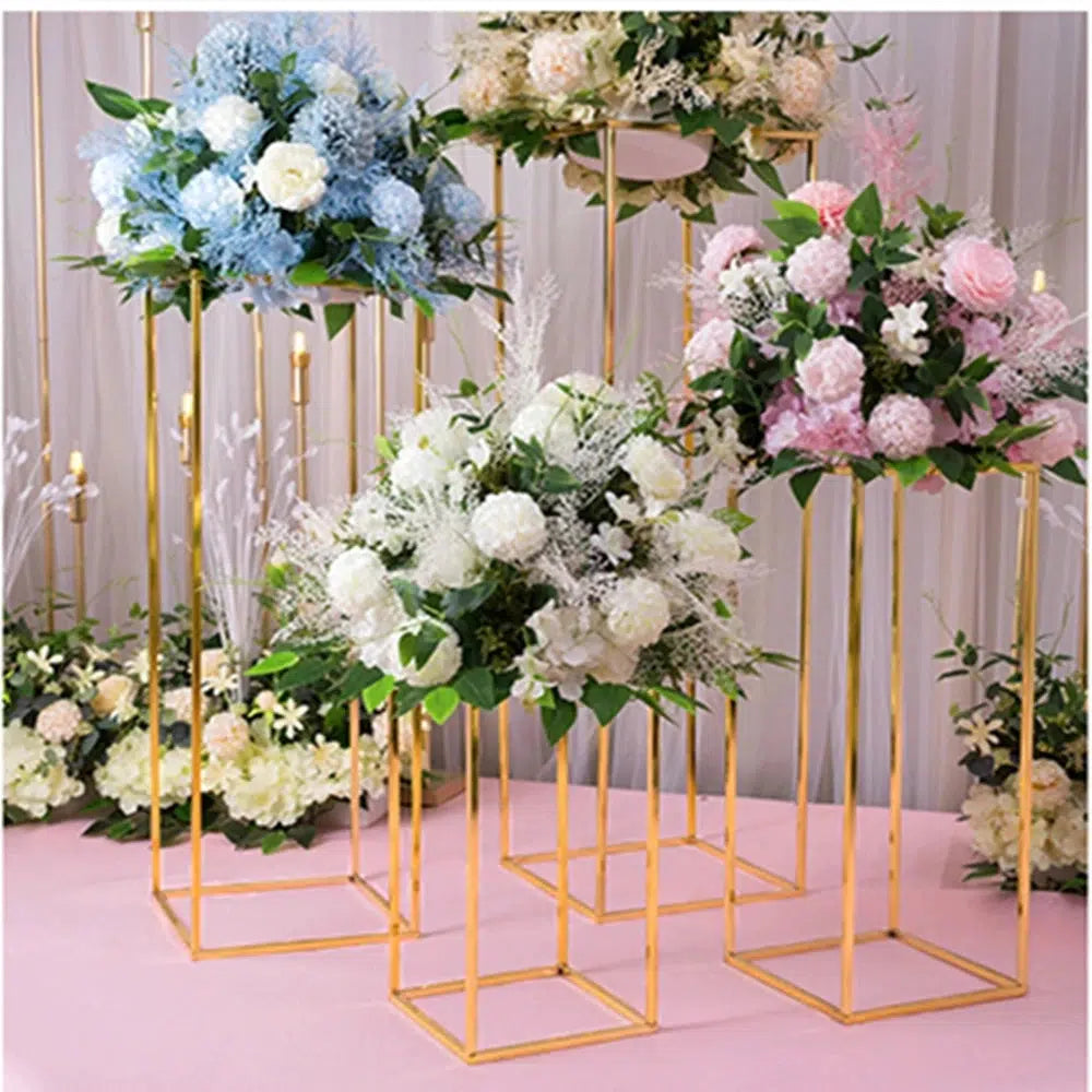 6/10PCS Gold Flower Vase Floor Vases Column Stand Metal  