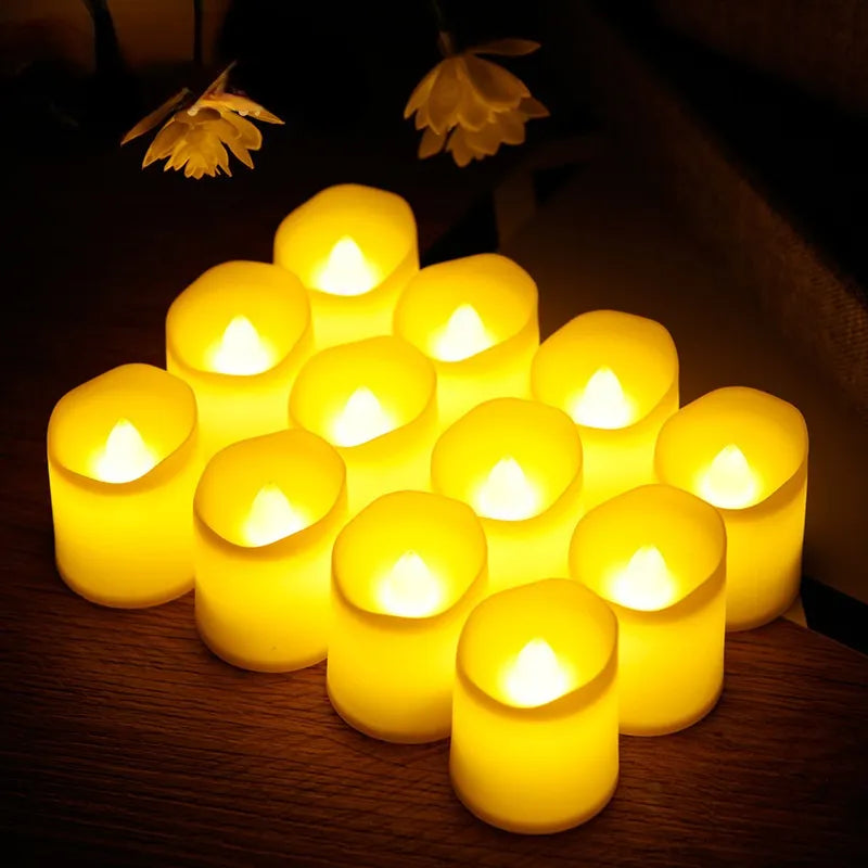 6pcs Flameless Flashing LED Candle Button Battery  