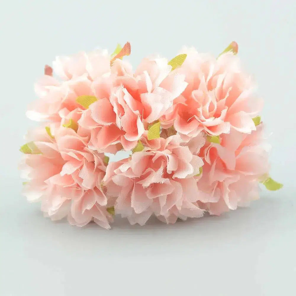 6pcs/lot 3.5cm Silk Mini Rose Artificial Flowers Heads Bouquet  