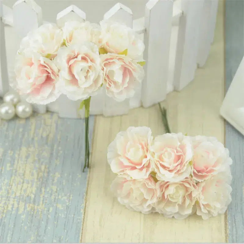 6pcs/lot Mini Silk Artificial Rose Flowers Bouquet  