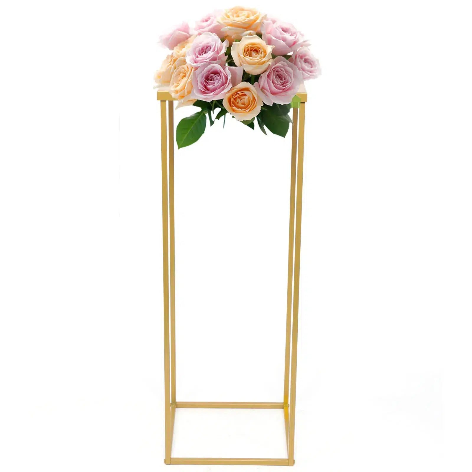 70CM Gold Metal Wedding Flower Stand Rectangular  