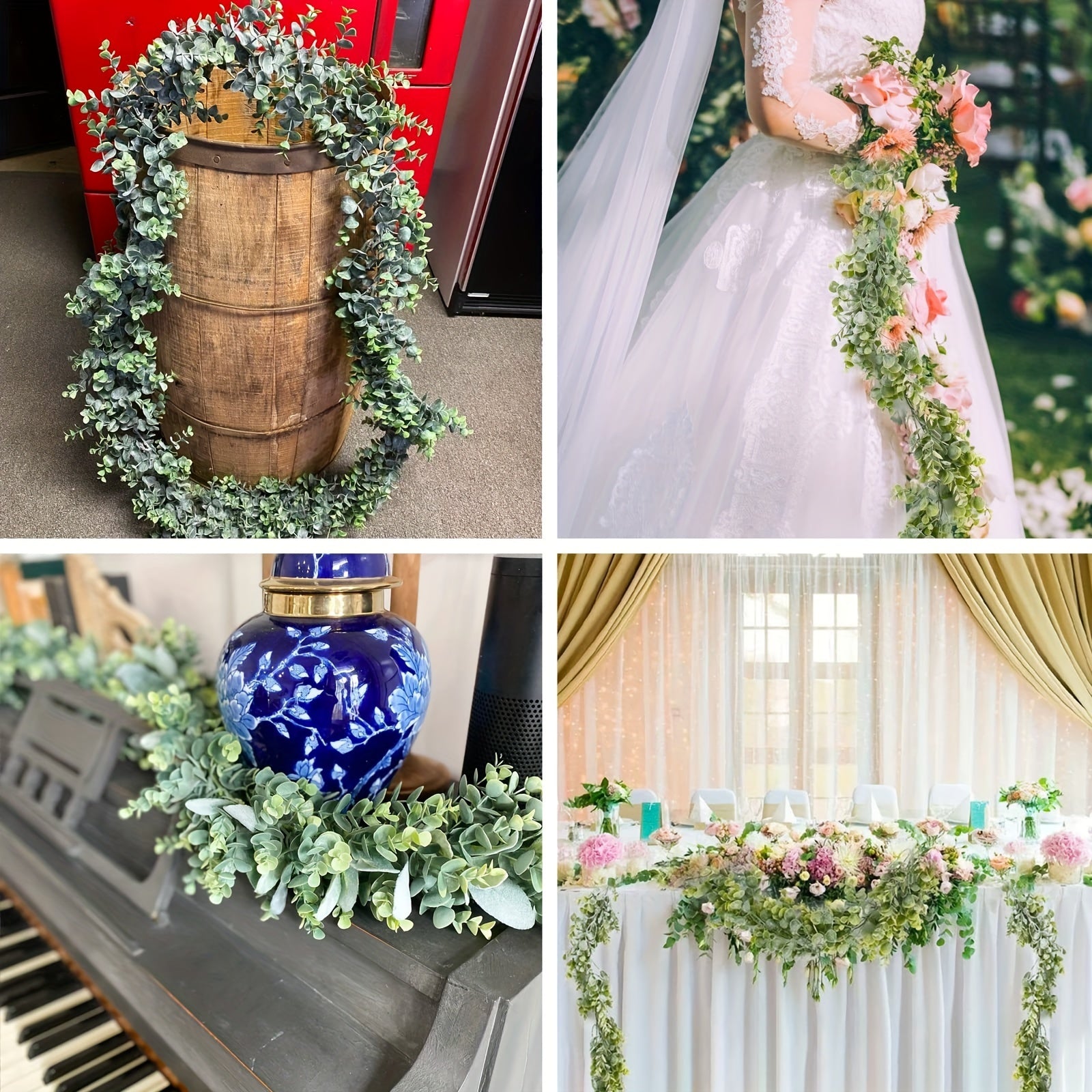 10pcs Artificial Eucalyptus Garlands Greenery Garlands Bulk  