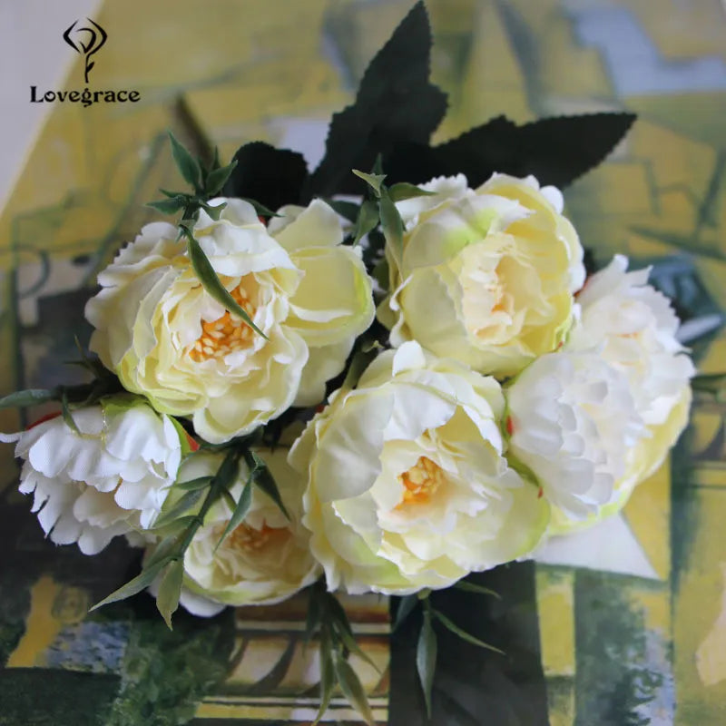 8 Heads Silk Artificial Peonies flowers Peony  