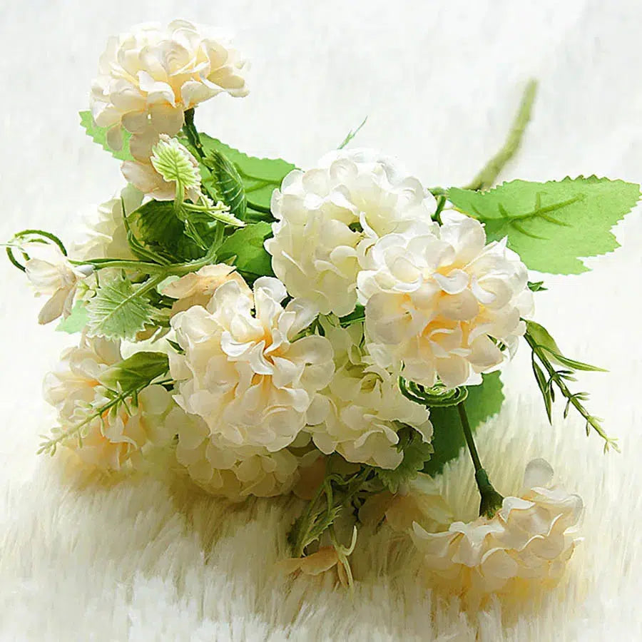 9 Heads Hydrangea Artificial Flowers Ball Bunch Flowers Silk  