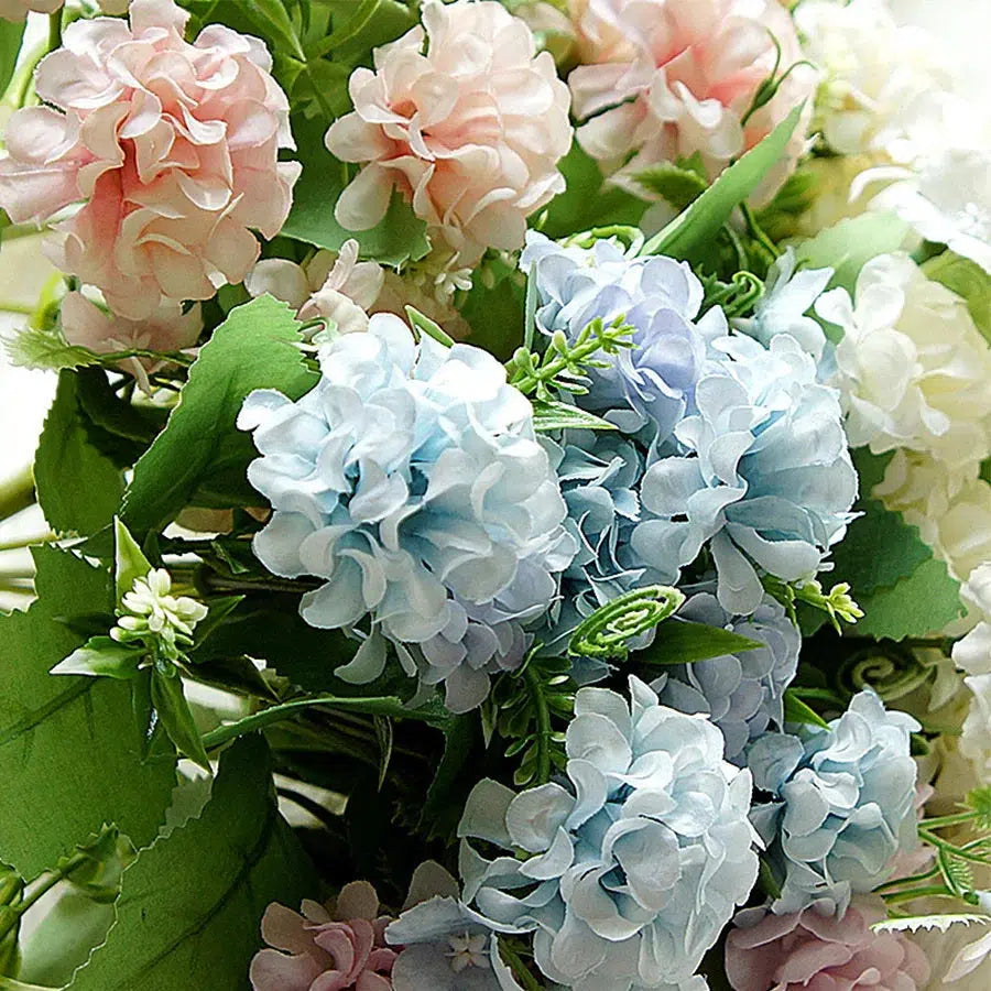 9 Heads Hydrangea Artificial Flowers Ball Bunch Flowers Silk  