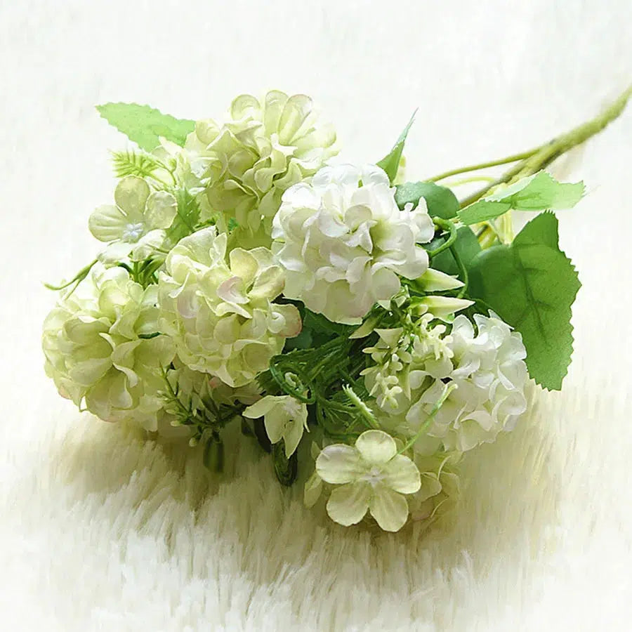 9 Heads Hydrangea Artificial Flowers Ball Bunch Flowers Silk  