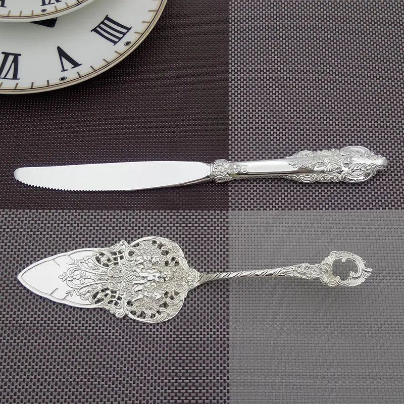 9.25'' Silver Wedding Cake Serve Set Small Cake Shovel Knife  