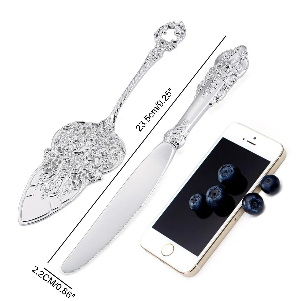 9.25'' Silver Wedding Cake Serve Set Small Cake Shovel Knife  