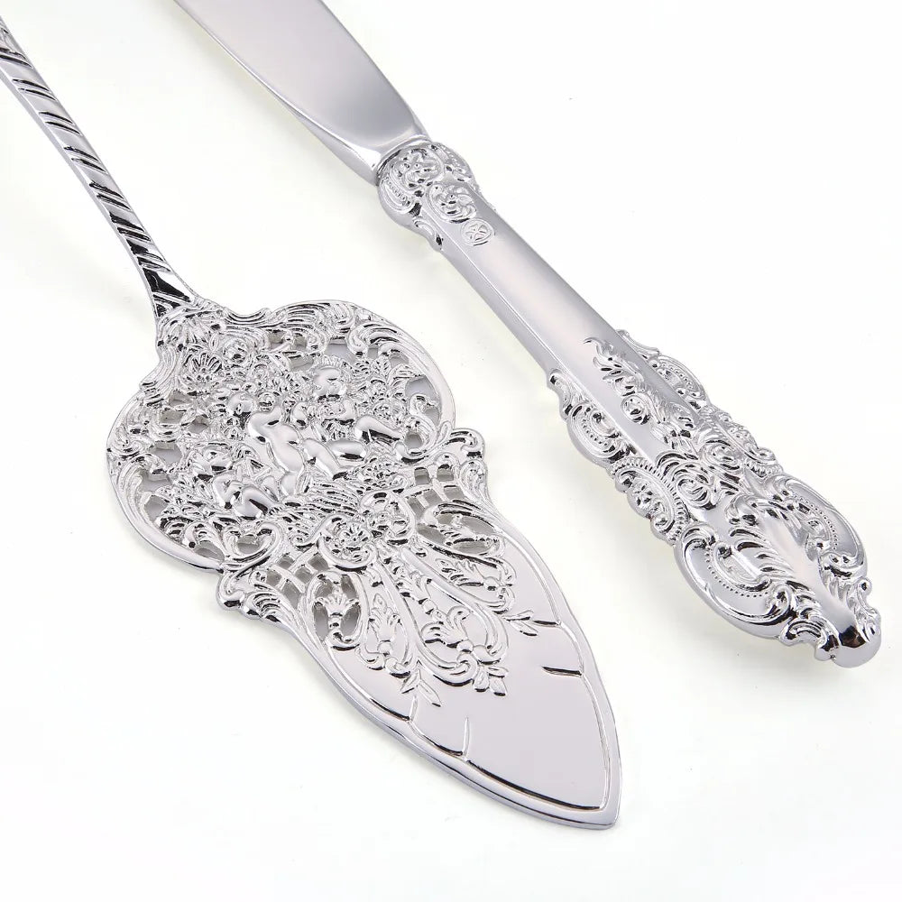 9.25'' Silver Wedding Cake Serve Set Small Cake Shovel Knife  