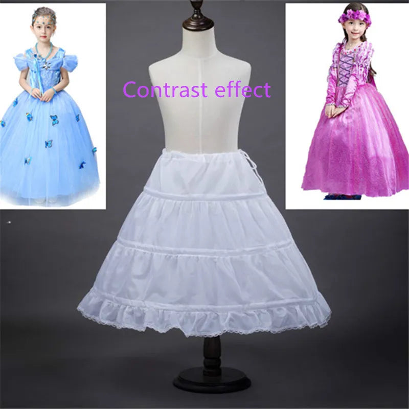 A-line 3 Hoops Children Kid Dress Bridal Petticoat Crinoline Underskirt  