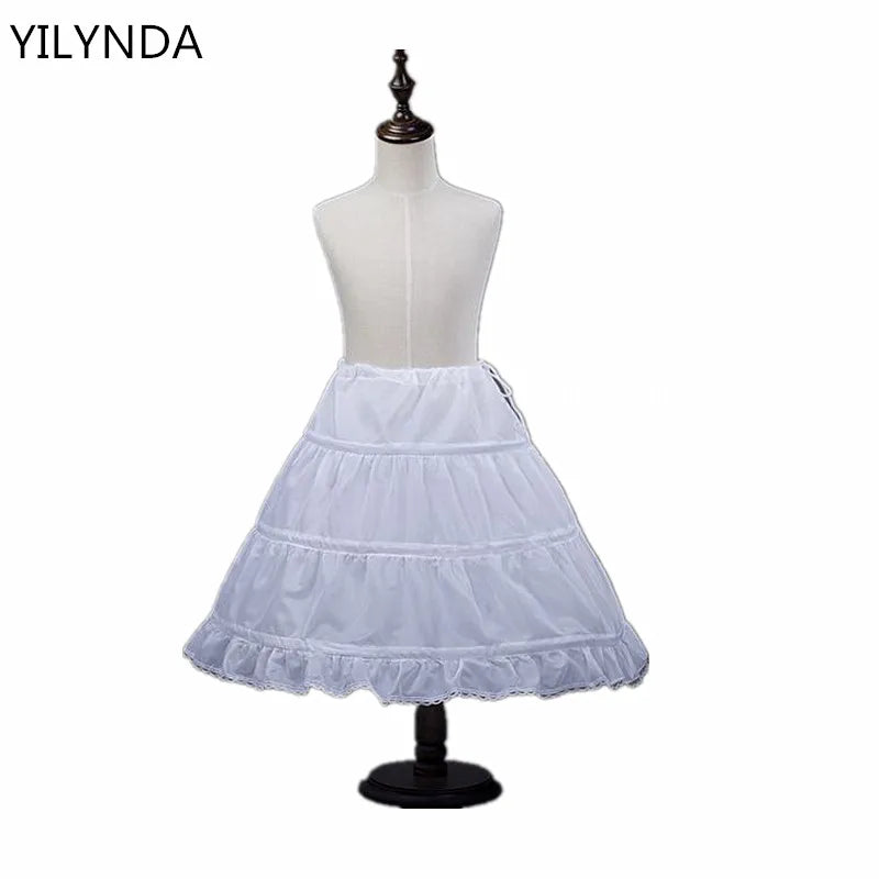 A-line 3 Hoops Children Kid Dress Bridal Petticoat Crinoline Underskirt  