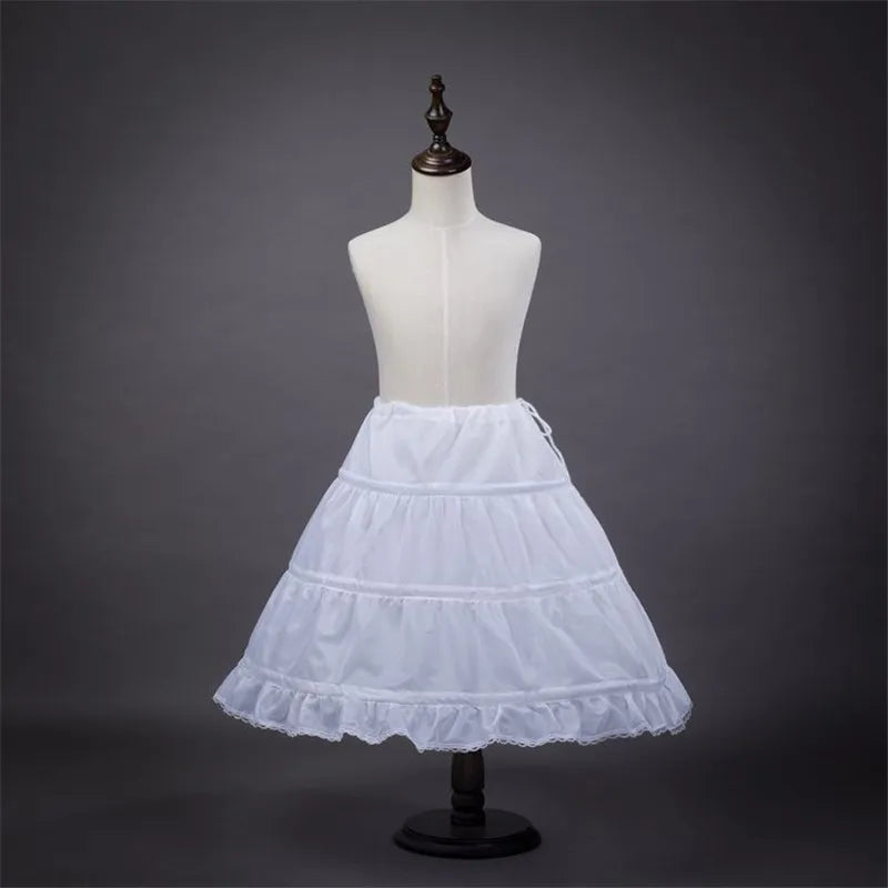 A-line 3 Hoops Children Kid Dress Bridal Petticoat Crinoline Underskirt  