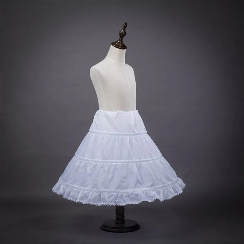 A-line 3 Hoops Children Kid Dress Bridal Petticoat Crinoline Underskirt  