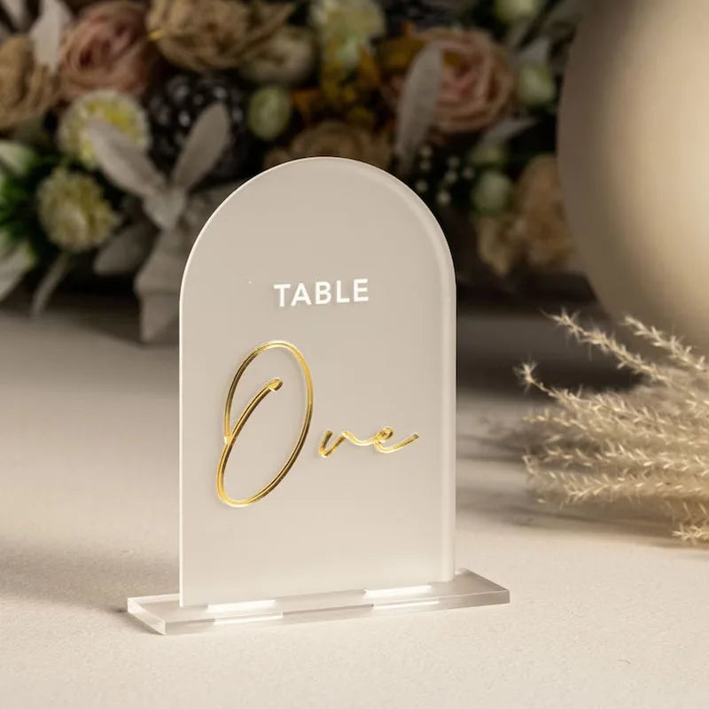 Black Acrylic Table Numbers Frosted Acrylic Sign Wedding Table Decor  