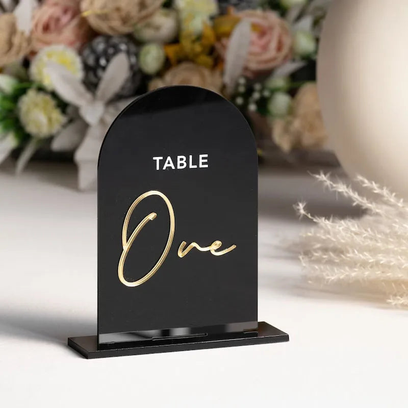 Black Acrylic Table Numbers Frosted Acrylic Sign Wedding Table Decor  