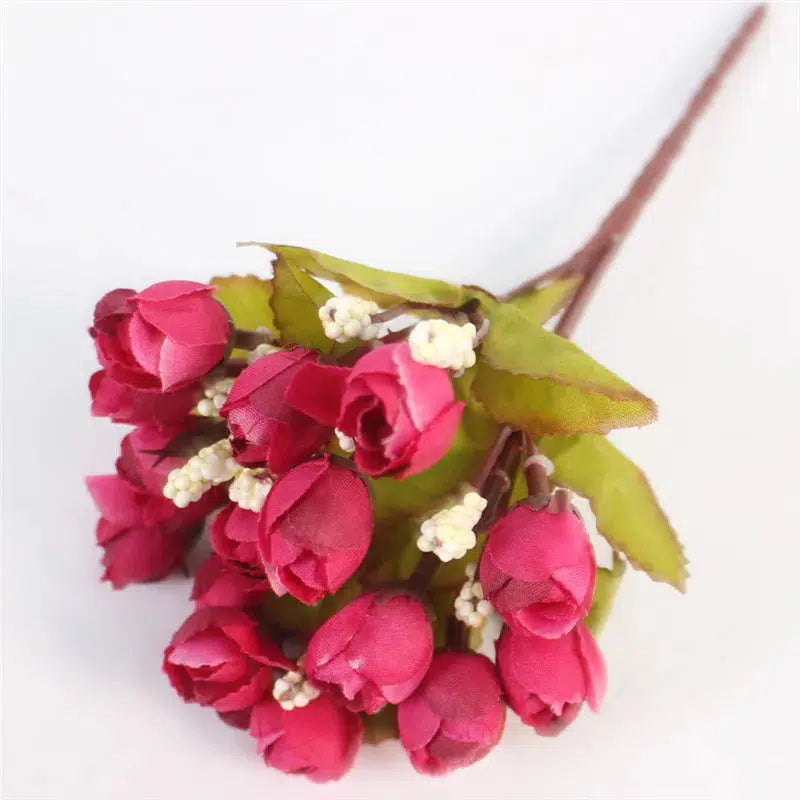 Autumn Bouquet Small Bud Roses Silk Artificial Flower  