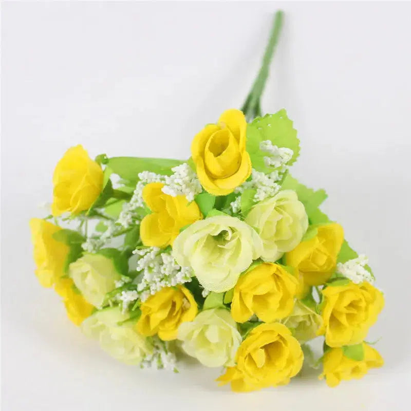 Autumn Bouquet Small Bud Roses Silk Artificial Flower  