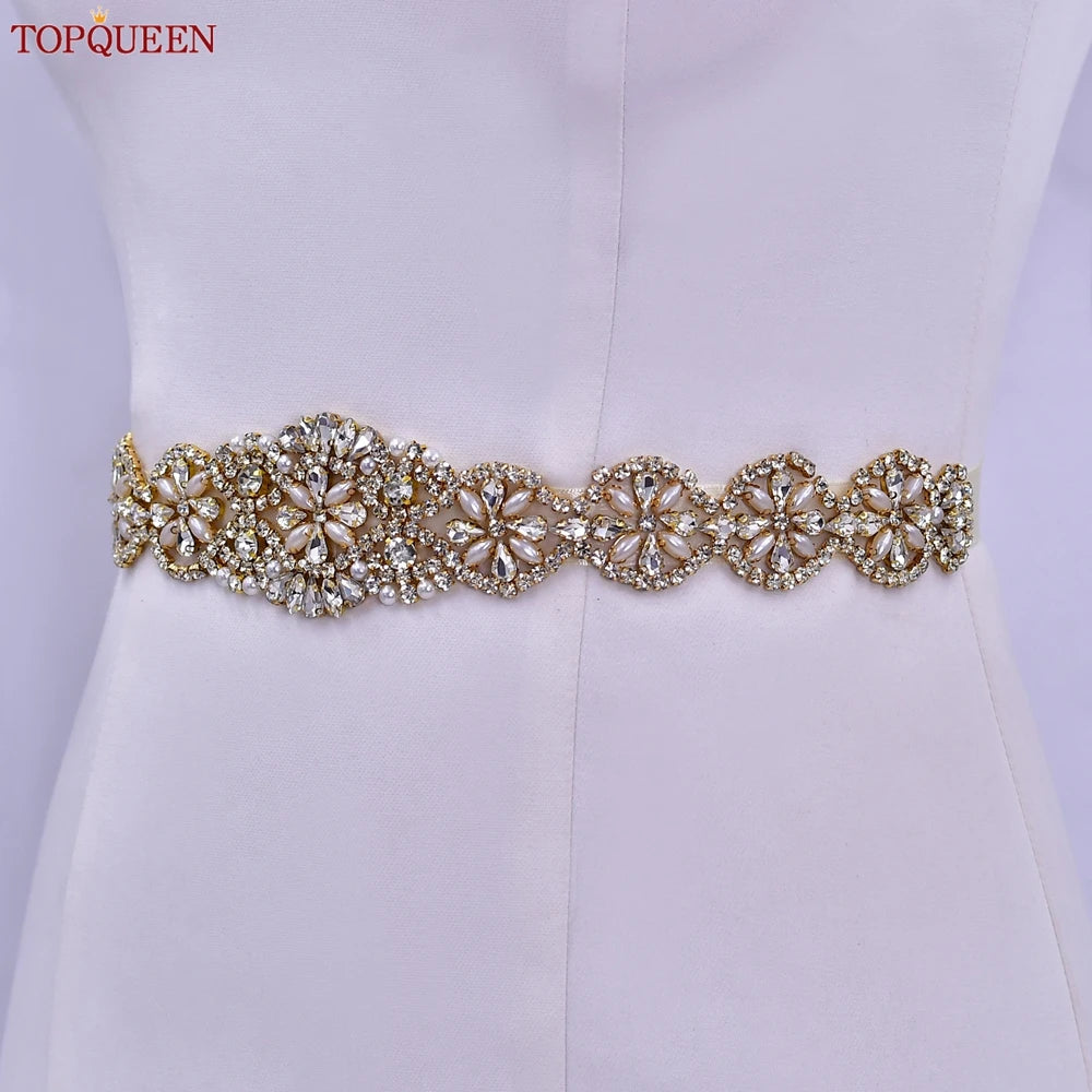 Belt Pearl Rhinestone Belts Wedding Bridal  