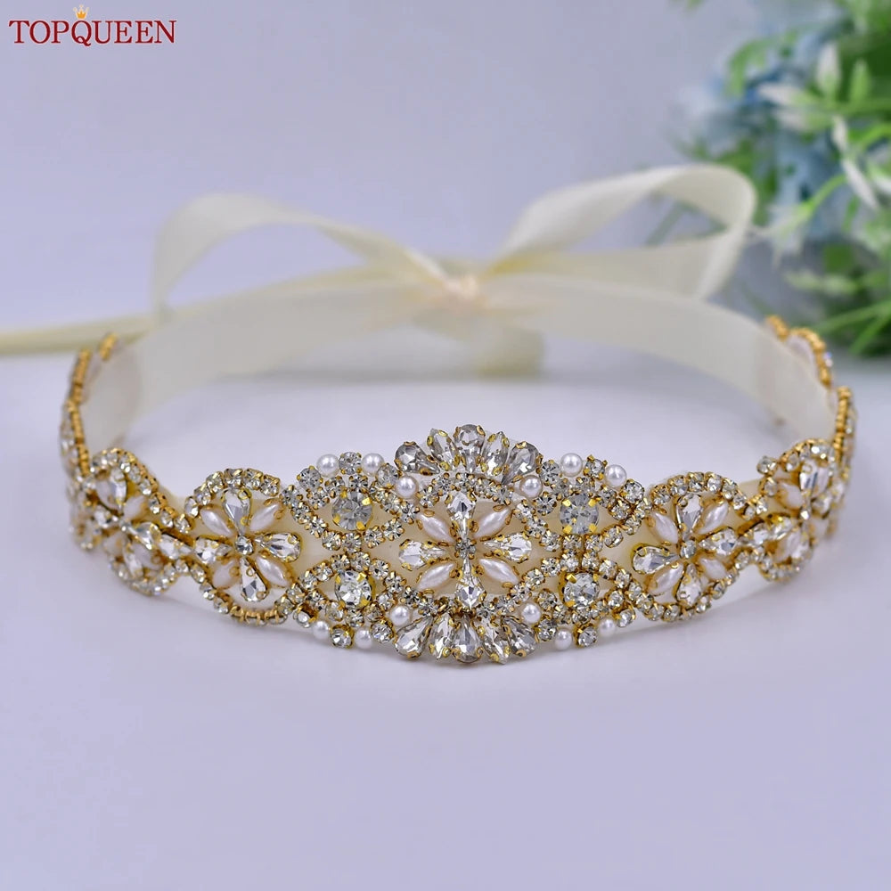 Belt Pearl Rhinestone Belts Wedding Bridal  