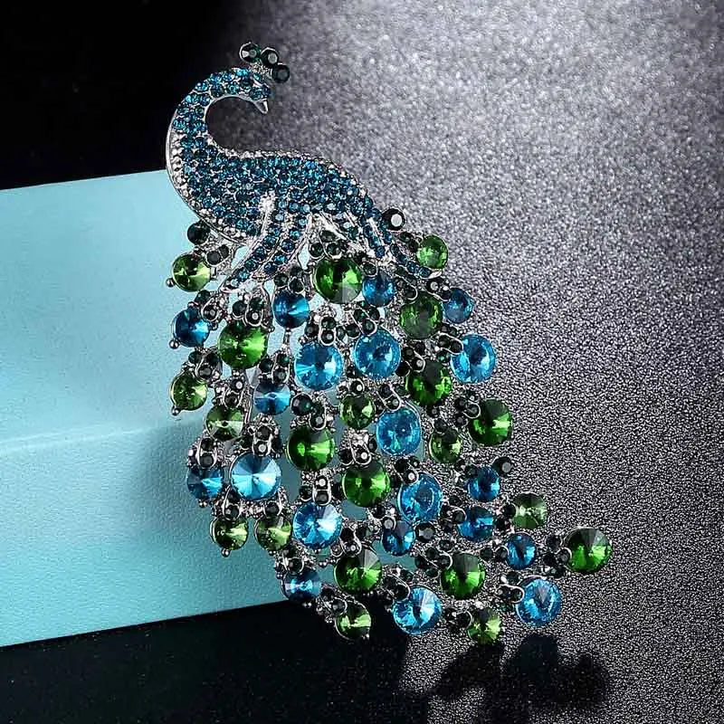 Big size rhinestone peacock wedding brooches  