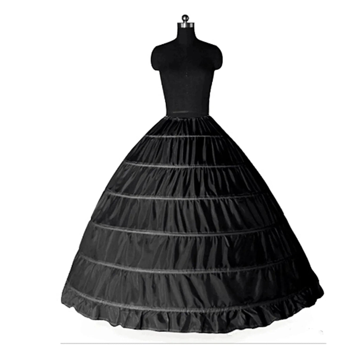 Black Hoop Long Petticoat Crinoline Ball Gown Skirt Underskirt Bridal Accessories