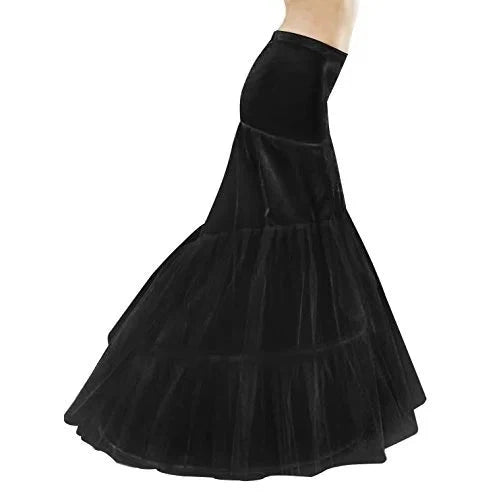 Black Hoop Long Petticoat Crinoline Ball Gown Skirt Underskirt