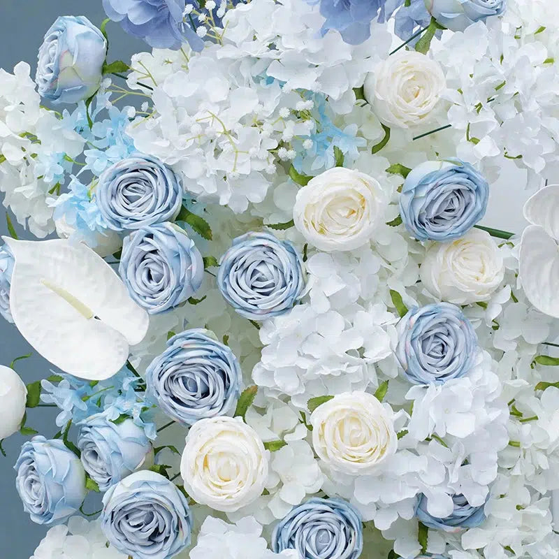 Blue White Rose Wedding Backdrop Arch  