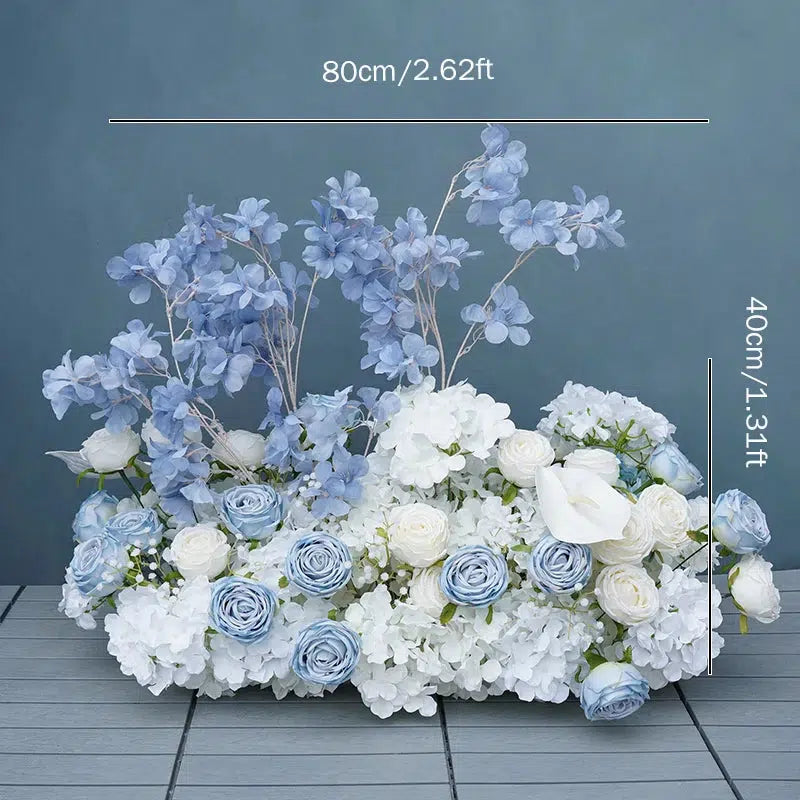 Blue White Rose Wedding Backdrop Arch  