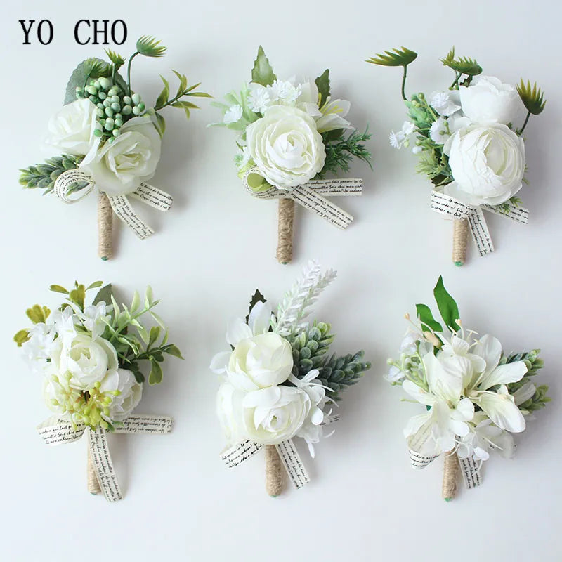 Boutonnieres Buttonhole Rose Brooch &amp; Wedding Corsages  