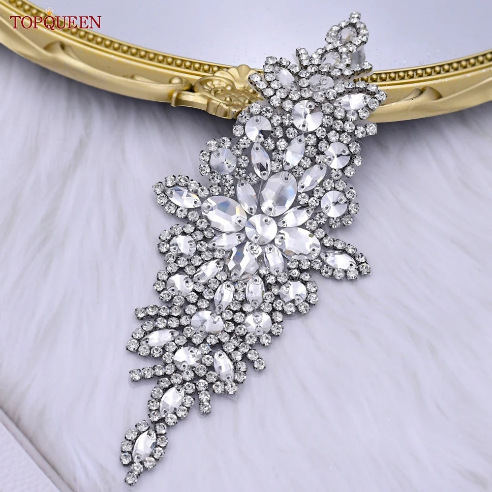 Bridal Wedding Belts Luxury Silver Rhinestone Sequin Belt  