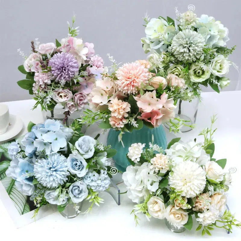 Bride Holding Roses Bouquet  