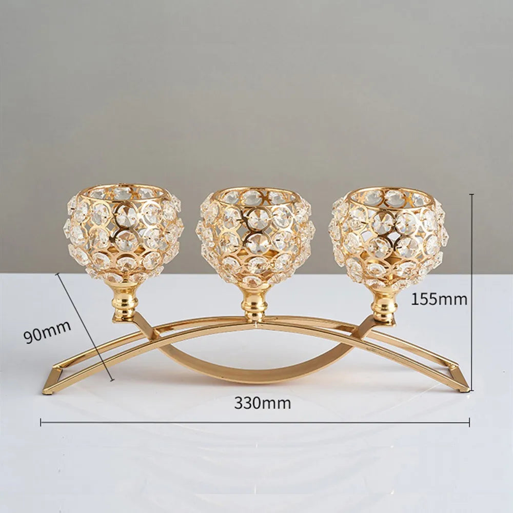 Candelabras Crystal Goblet Candle Holders Bowl Tea light Candlesticks  